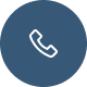 A white telephone handset icon is centered on a dark blue circular background.
